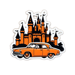 castle car SVG PNG design with clean design elements