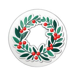 christmas wreath berries SVG PNG design with red and green floral elements