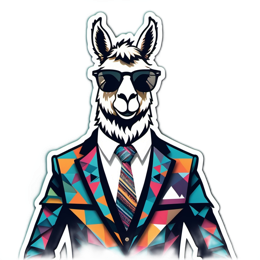 artistic llama suit SVG PNG design