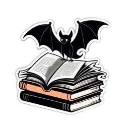 books bat SVG PNG design with clean design elements
