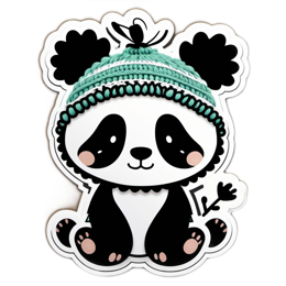 artistic panda sticker SVG PNG design with clean design elements