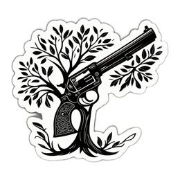 tree gun SVG PNG design with clean design elements