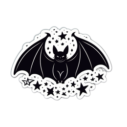 sticker bat stars SVG PNG design with clean design elements