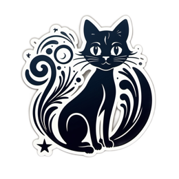 unicorn blackcat SVG PNG design with clean design elements