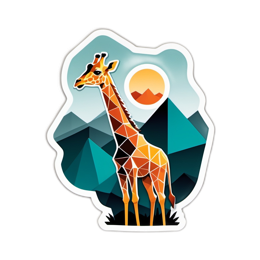 giraffe geometric shapes SVG PNG design with clean design elements