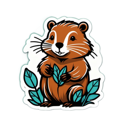 sticker gopher SVG PNG design with clean design elements