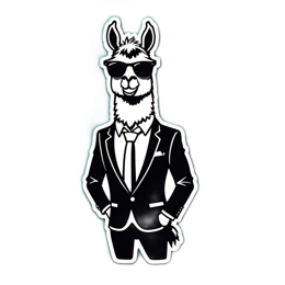 fashion cool lama SVG PNG design with clean design elements