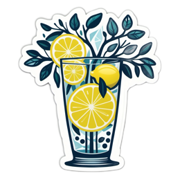 drink lemonade SVG PNG design with green and blue floral elements