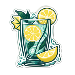 beverage lemonade SVG PNG design with green and yellow floral elements