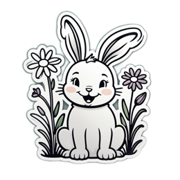 fantasy rabbit flowers SVG PNG design with clean design elements