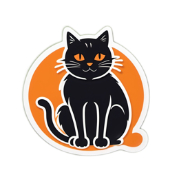 halloween black cat SVG PNG design with clean design elements