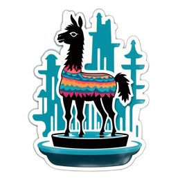 sticker llama SVG PNG design with clean design elements