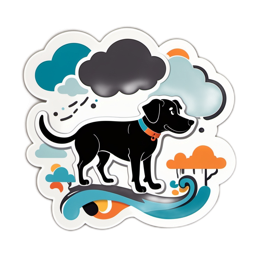 black dog clouds SVG PNG design