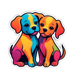 cute colorful puppies SVG PNG design with clean design elements
