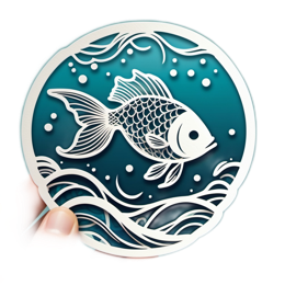 paper cut fish SVG PNG design