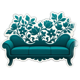 furniture flower SVG PNG design with green floral elements