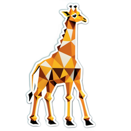 giraffe polygon SVG PNG design with clean design elements