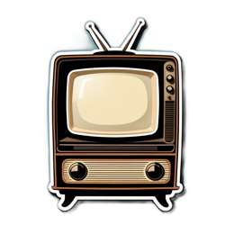 vintage television SVG PNG design with clean design elements
