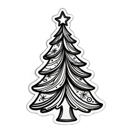 christmas tree blackandwhite SVG PNG design with clean design elements