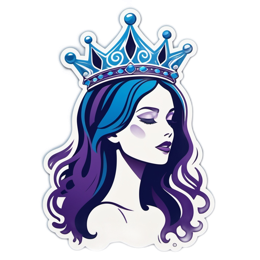 princess crown sticker SVG PNG design with clean design elements