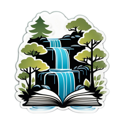 waterfall book SVG PNG design with clean design elements