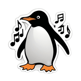 music penguin SVG PNG design with clean design elements