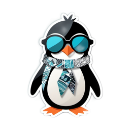 fashion cool penguin SVG PNG design with clean design elements