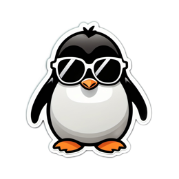 penguin sticker SVG PNG design with clean design elements