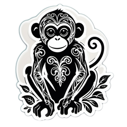 artistic monkey sticker SVG PNG design