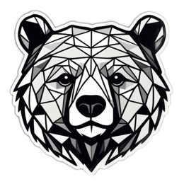 geometric bear SVG PNG design with clean design elements