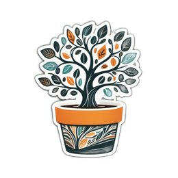 nature artistic tree sticker SVG PNG design with clean design elements