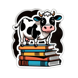 farm cow books SVG PNG design with clean design elements