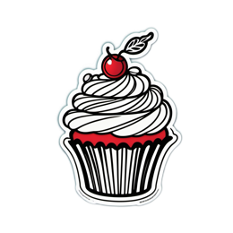 cupcake sticker SVG PNG design with clean design elements