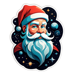 santa space sticker SVG PNG design with clean design elements