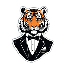 tiger formal SVG PNG design with clean design elements