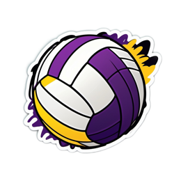 volleyball sticker SVG PNG design with clean design elements
