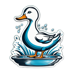 duck water splash SVG PNG design with clean design elements