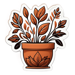 plants autumn SVG PNG design with orange and green floral elements