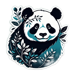 panda illustration SVG PNG design with clean design elements