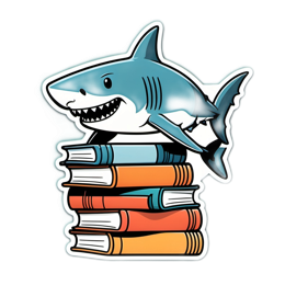 shark books stickers SVG PNG design with clean design elements