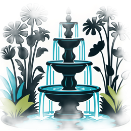 fountain flowers SVG PNG design with clean design elements