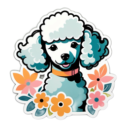 fluffy poodle flowers SVG PNG design with clean design elements