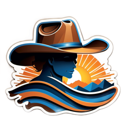 cowboy sunset SVG PNG design with clean design elements