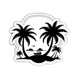 tropical island sticker SVG PNG design