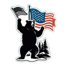 bear flags nature SVG PNG design with clean design elements