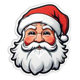 santa face sticker SVG PNG design with clean design elements