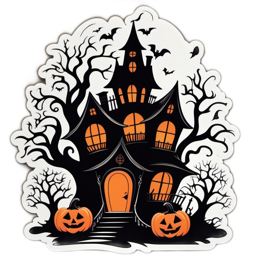 hauntedhouse pumpkins SVG PNG design with clean design elements