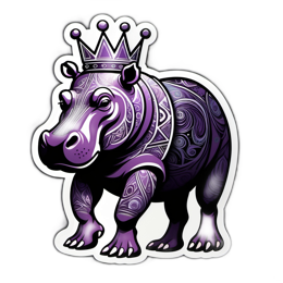 fantasy hippo crown SVG PNG design