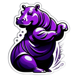 artistic hypnotic hippo SVG PNG design with clean design elements