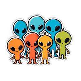 alien characters stickers SVG PNG design